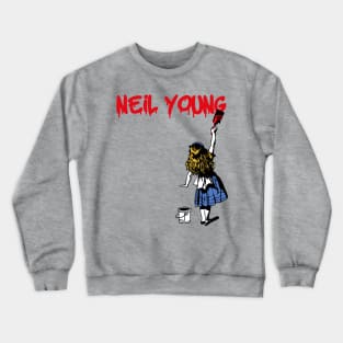 neil young red paint Crewneck Sweatshirt